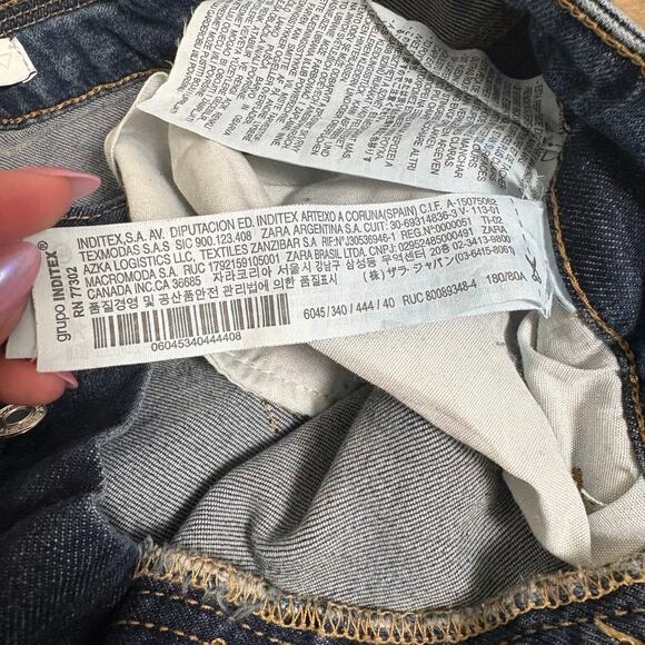 Zara Blue Woman's Distress  High Waisted Skinny Jeans Size 31 - Picture 6 of 6